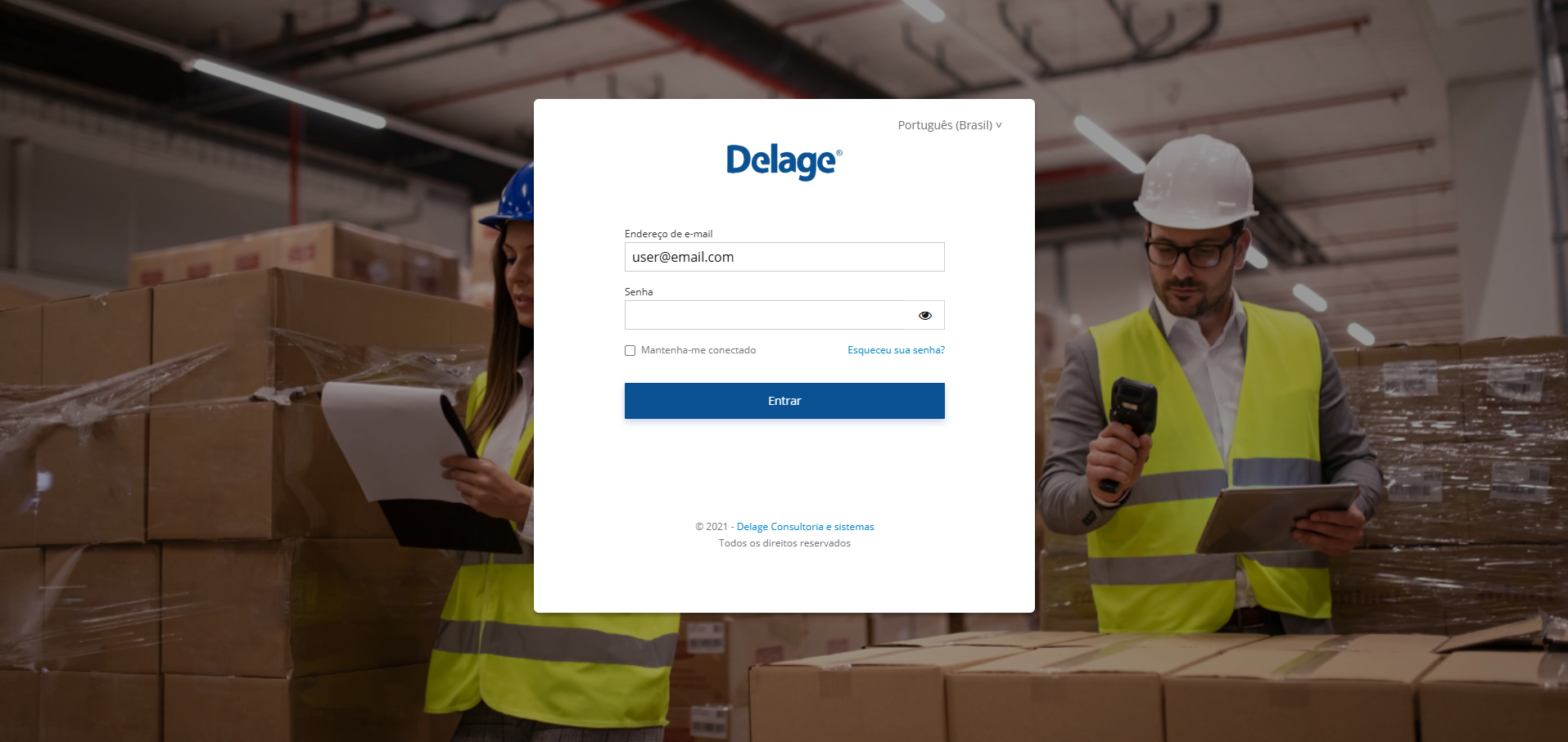 Tela de Login — depois