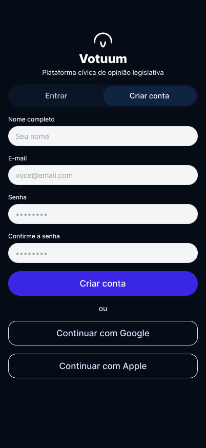 Criar Conta